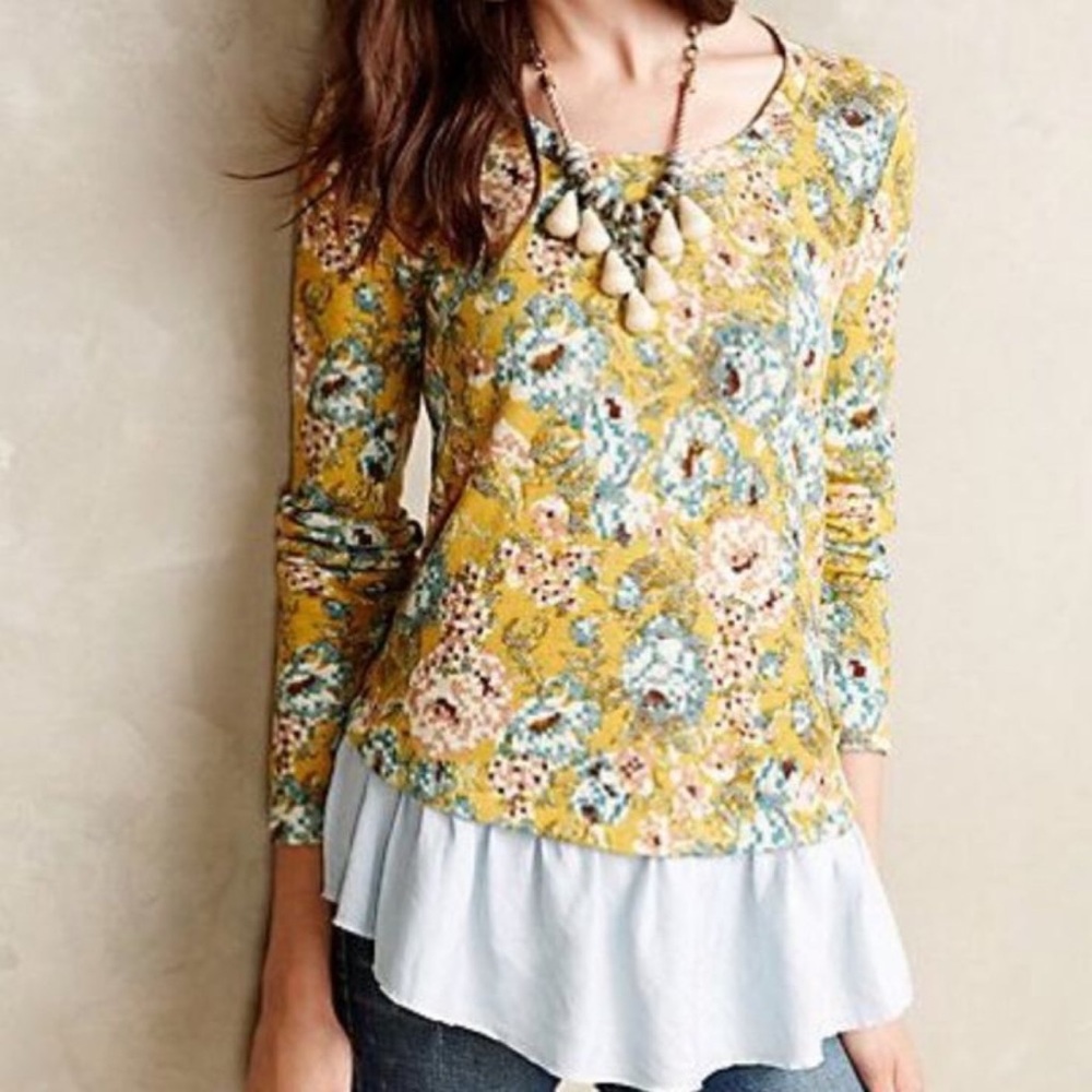 Lika goldenrod ruffle sweater